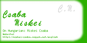 csaba miskei business card